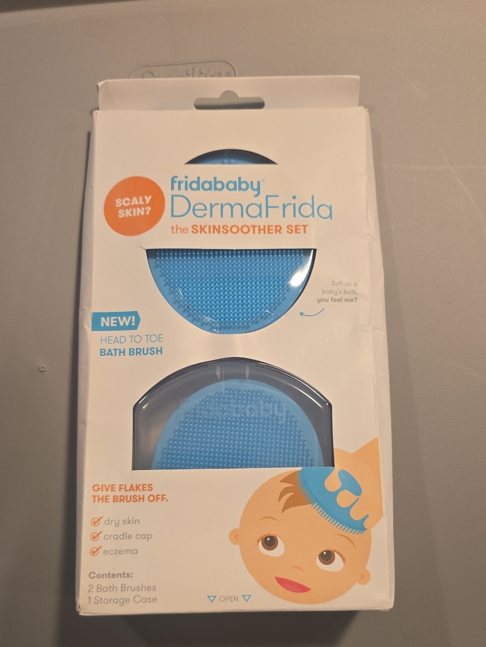 fridababy DermaFrida Blue SkinSoother Bath Brush Set for Kids